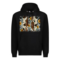 Black sunflower cowhide brush stroke Premium Hoodie - Artiststas