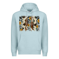 Blue Mist sunflower cowhide brush stroke Premium Hoodie - Artiststas