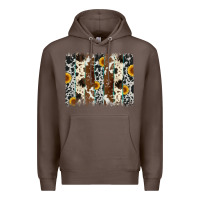 Coffee sunflower cowhide brush stroke Premium Hoodie - Artiststas