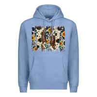 Colony Blue sunflower cowhide brush stroke Premium Hoodie - Artiststas