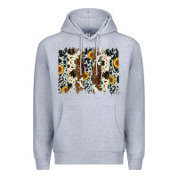 Heather Grey sunflower cowhide brush stroke Premium Hoodie - Artiststas