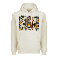 Oatmeal Heather sunflower cowhide brush stroke Premium Hoodie - Artiststas