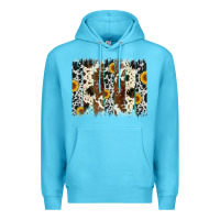 Ocean Blue sunflower cowhide brush stroke Premium Hoodie - Artiststas