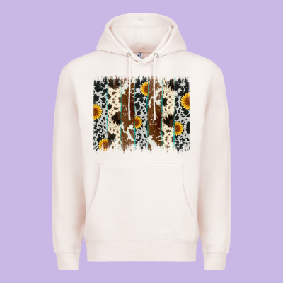 Sunflower Cowhide Brush Stroke Premium Hoodie Designed By Artiststas