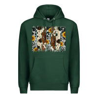 Sports Green sunflower cowhide brush stroke Premium Hoodie - Artiststas