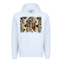 White sunflower cowhide brush stroke Premium Hoodie - Artiststas