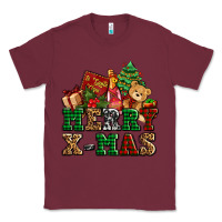 Burgundy merry xmas with christmas Classic Tee - AdoDesignShop