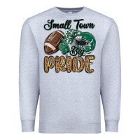 Heather Grey small town big pride green Premium Sweatshirt - MaliasSmallBusiness