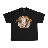 Black merino wool ram Urban Heavy Tee - BarkalooDesign
