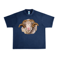 Navy merino wool ram Urban Heavy Tee - BarkalooDesign