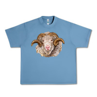 Pebble Blue merino wool ram Urban Heavy Tee - BarkalooDesign