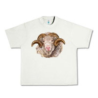 Pistachio merino wool ram Urban Heavy Tee - BarkalooDesign