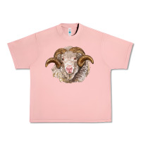 Salmon merino wool ram Urban Heavy Tee - BarkalooDesign