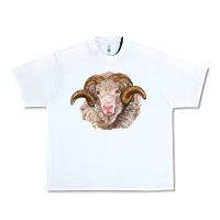 White merino wool ram Urban Heavy Tee - BarkalooDesign