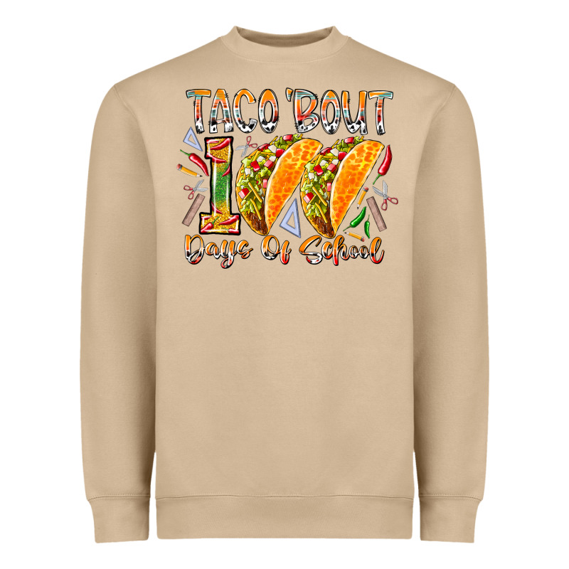Taco Bout 100 Days Of School Heavyweight Sweatshirt by RacoonDesign | Teevron