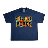 Navy thankful vibes Urban Heavy Tee - FaDigitalArtStudio