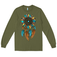 Army Green dreamer catcher sunflower Long Sleeve Tee - JahusDesignShop