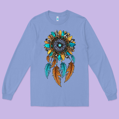 Dreamer Catcher Sunflower Long Sleeve Tee Designed By Jahusdesignshop
