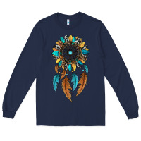 Navy dreamer catcher sunflower Long Sleeve Tee - JahusDesignShop