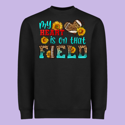 My Heart Is On That Field American Football Heavyweight Sweatshirt Designed By Hra Design Shop