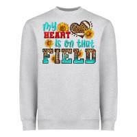 Heather Grey my heart is on that field american football Heavyweight Sweatshirt - HRA Design Shop