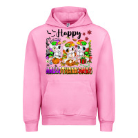 Fuchsia Pink happy hallothanksmas unicorns Urban Hoodie - texasbilliewilder