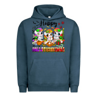 Pigment Midnight Navy happy hallothanksmas unicorns Urban Hoodie - texasbilliewilder