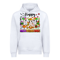 White happy hallothanksmas unicorns Urban Hoodie - texasbilliewilder