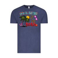 Vintage Denim life is better at the beach Vintage Tee - CowhideDigitalArt