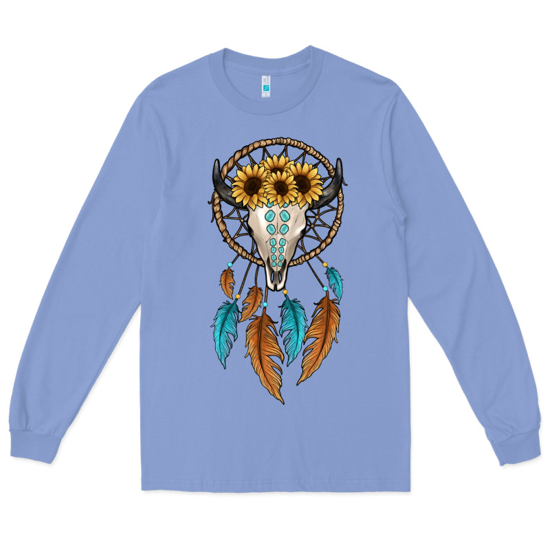 Dreamer Catcher Bull Skull Long Sleeve Tee by JahusDesignShop | Teevron