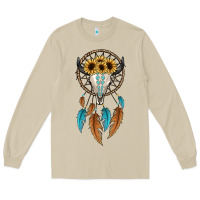 Mushroom dreamer catcher bull skull Long Sleeve Tee - JahusDesignShop