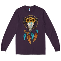 Plum dreamer catcher bull skull Long Sleeve Tee - JahusDesignShop