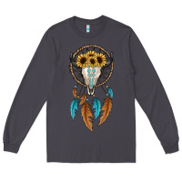 Smoke dreamer catcher bull skull Long Sleeve Tee - JahusDesignShop