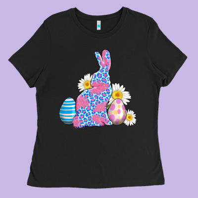 Easter Bunny Wıth Easter Eggs Ladies Tee Designed By Adodesignshop
