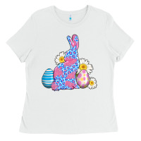 White easter bunny wıth easter eggs Ladies Tee - AdoDesignShop
