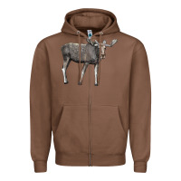 Chestnut Moose Buck Deer Zipper Hoodie - LillyAllenDesigns