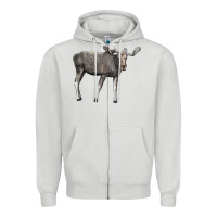 Dove Grey Moose Buck Deer Zipper Hoodie - LillyAllenDesigns
