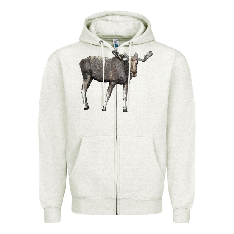 Moose Buck Deer Zipper Hoodie by LillyAllenDesigns | Teevron