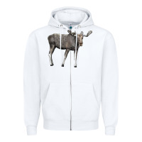 White Moose Buck Deer Zipper Hoodie - LillyAllenDesigns