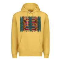 Antique Gold sunflower serape brush stroke Premium Hoodie - Artiststas