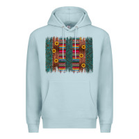 Blue Mist sunflower serape brush stroke Premium Hoodie - Artiststas