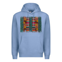 Colony Blue sunflower serape brush stroke Premium Hoodie - Artiststas