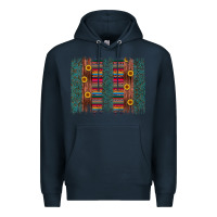 Navy sunflower serape brush stroke Premium Hoodie - Artiststas