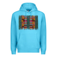 Ocean Blue sunflower serape brush stroke Premium Hoodie - Artiststas