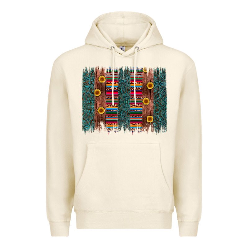 Sunflower Serape Brush Stroke Premium Hoodie by Artiststas | Teevron