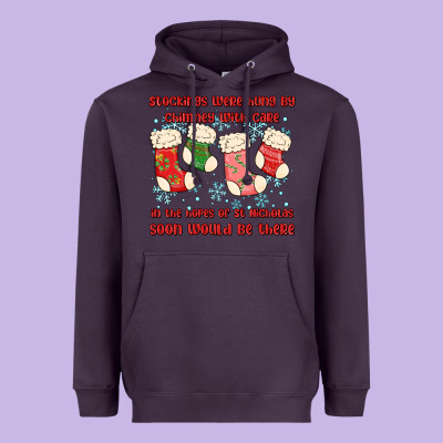 Stockings Were Hung By Chimney Heavyweight Hoodie Designed By Maliassmallbusiness