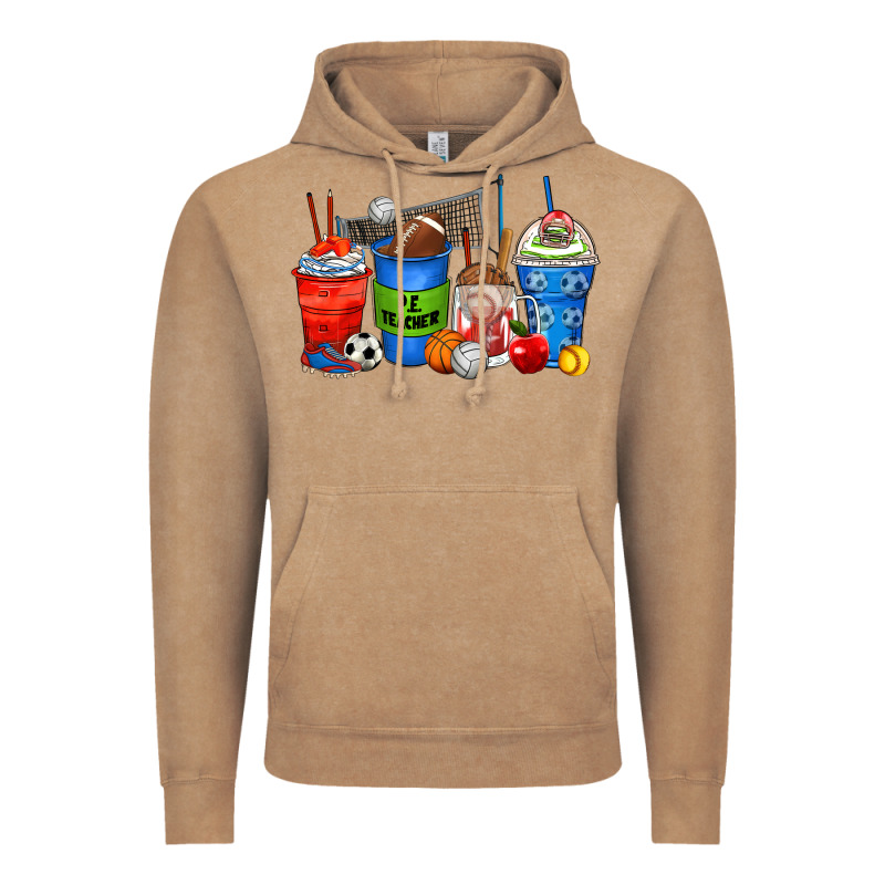 P.e. Teacher Coffee Cups Vintage Hoodie by Zillion Design Studio | Teevron