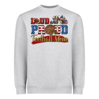 Heather Grey loud and proud football mom Heavyweight Sweatshirt - HRA Design Shop