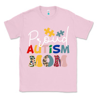 Bubblegum Pink Proud Autism Mom Leopard Pattern Design Autism Awa Classic Tee - CowhideDigitalArt