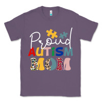 Lavender Proud Autism Mom Leopard Pattern Design Autism Awa Classic Tee - CowhideDigitalArt